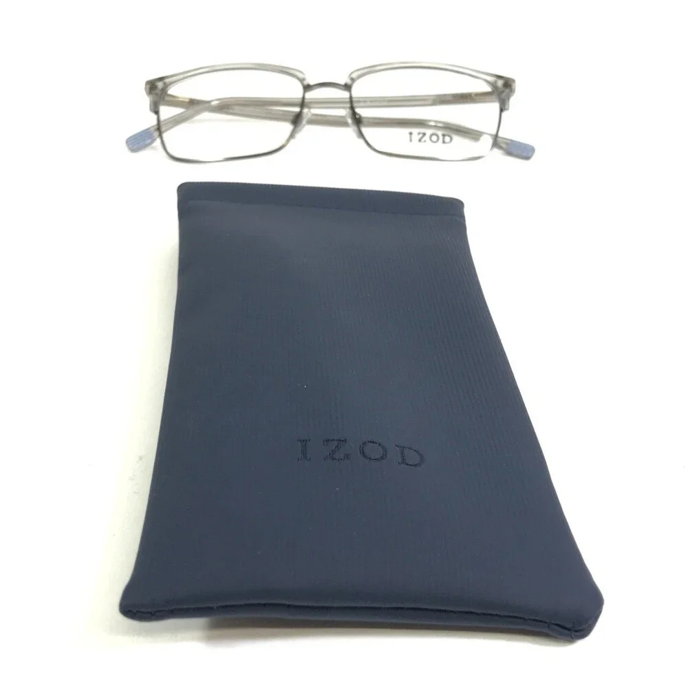 IZOD Eyeglasses Frames IZ2091 GREY CRYSTAL Rectangle Full Rim 56-17-150